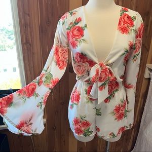 Rose print Rompers